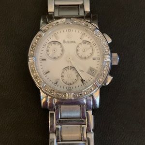 Bulova women’s quartz watch with diamonds